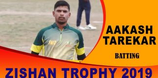 aakash tarekar batting in zishan trophy
